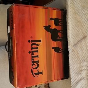 Women's Black & Orange Leather Cowboy boots